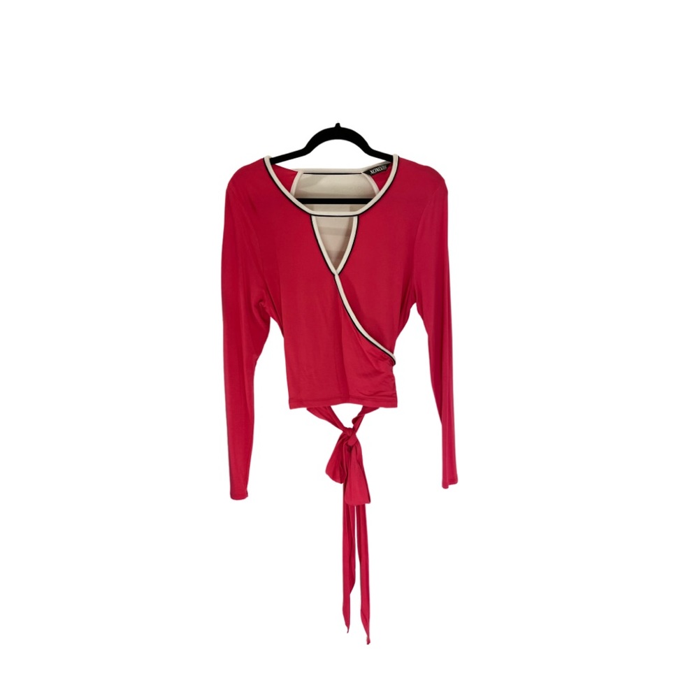 XOXO Brand Wrap Around Long Sleeve Hot Pink Womens Top | Sz: XL Teens Size.